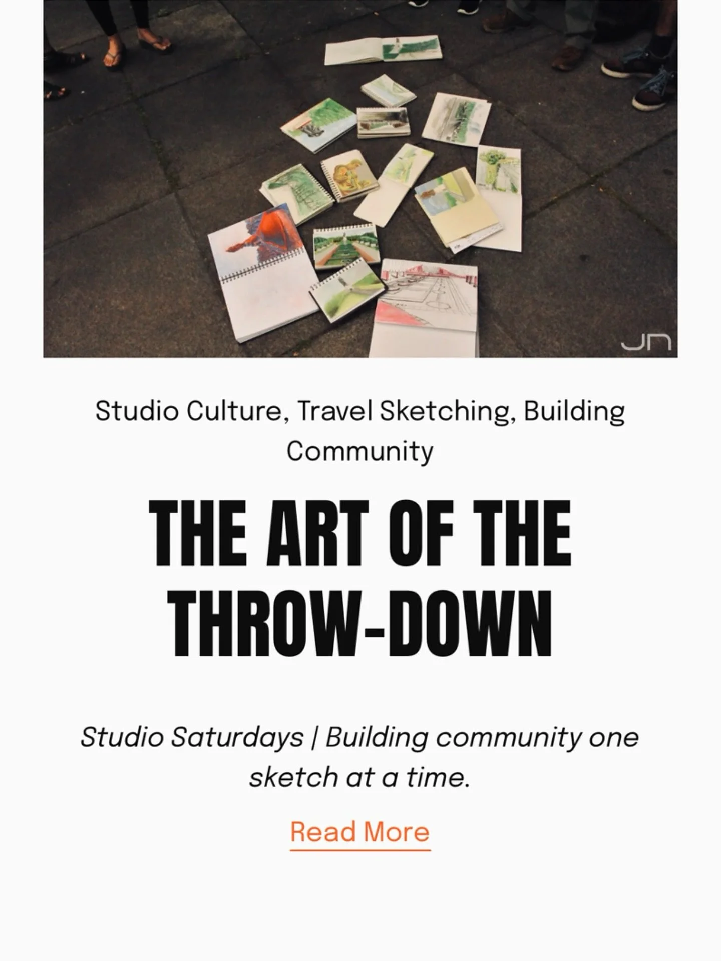 dio Saturdays | The Art of the Throw-Down

Some of my best architectural lessons came standing in a circle with a sketchbook in my hands.

During my study abroad in Europe, we had a ritual: arrive at a site, pick our spot, and sketch for 30 minutes. 