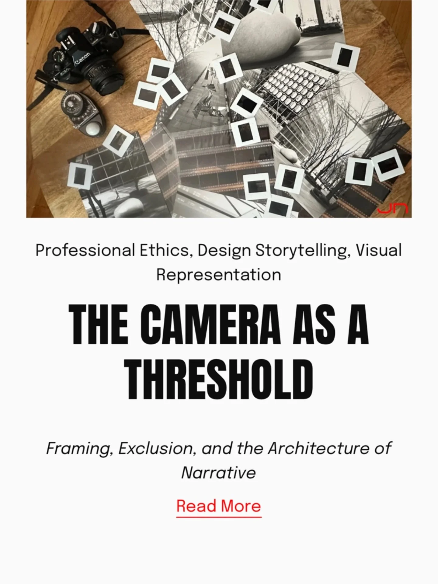 Threshold Thursdays | A camera as a threshold

A camera is more than a tool&mdash;it&rsquo;s a threshold.
What we frame becomes the story.
What we exclude becomes imagination.

New blog on ASV: exploring how photographers shape narrative through pres