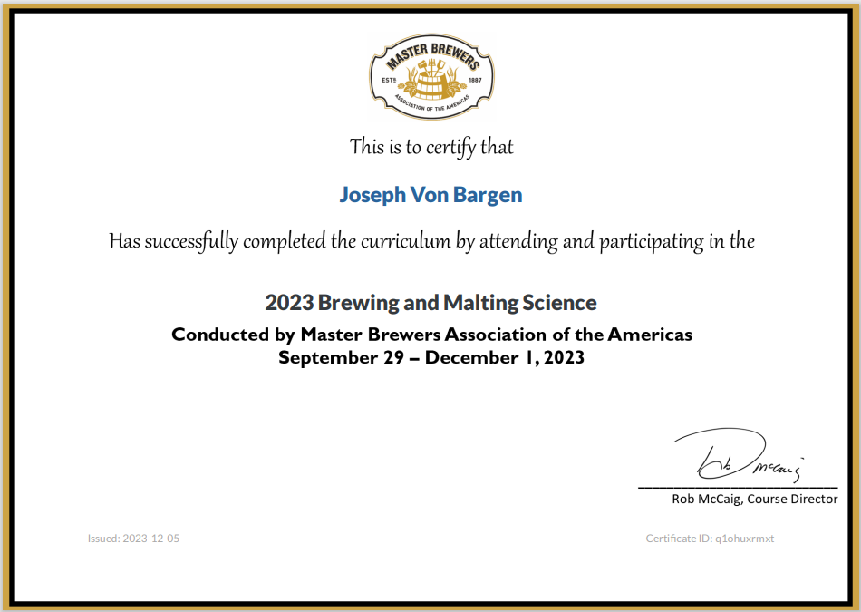 Certificate of completion in hand!