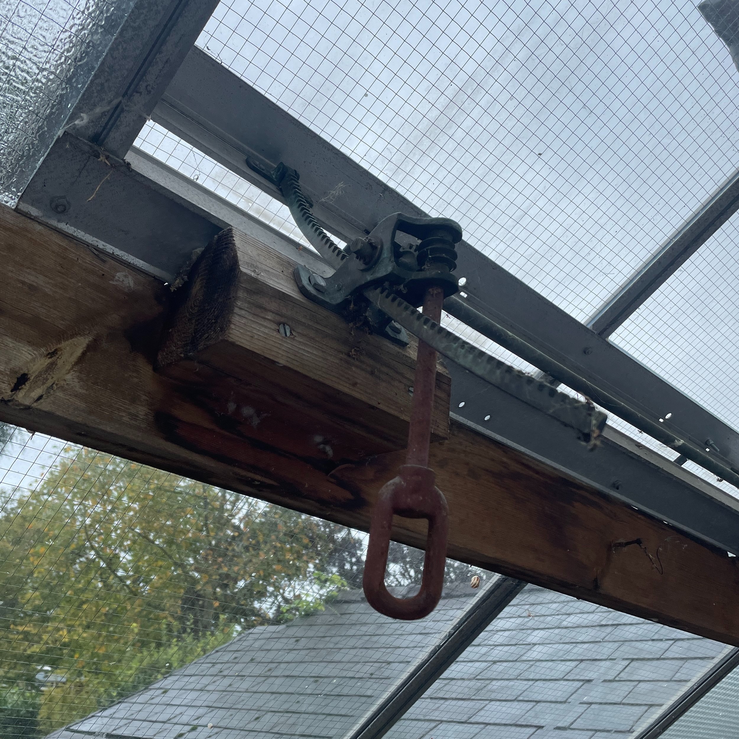 conservatory, Cambridge gardens, private commission, restoration project, rebuild, brass worm gear