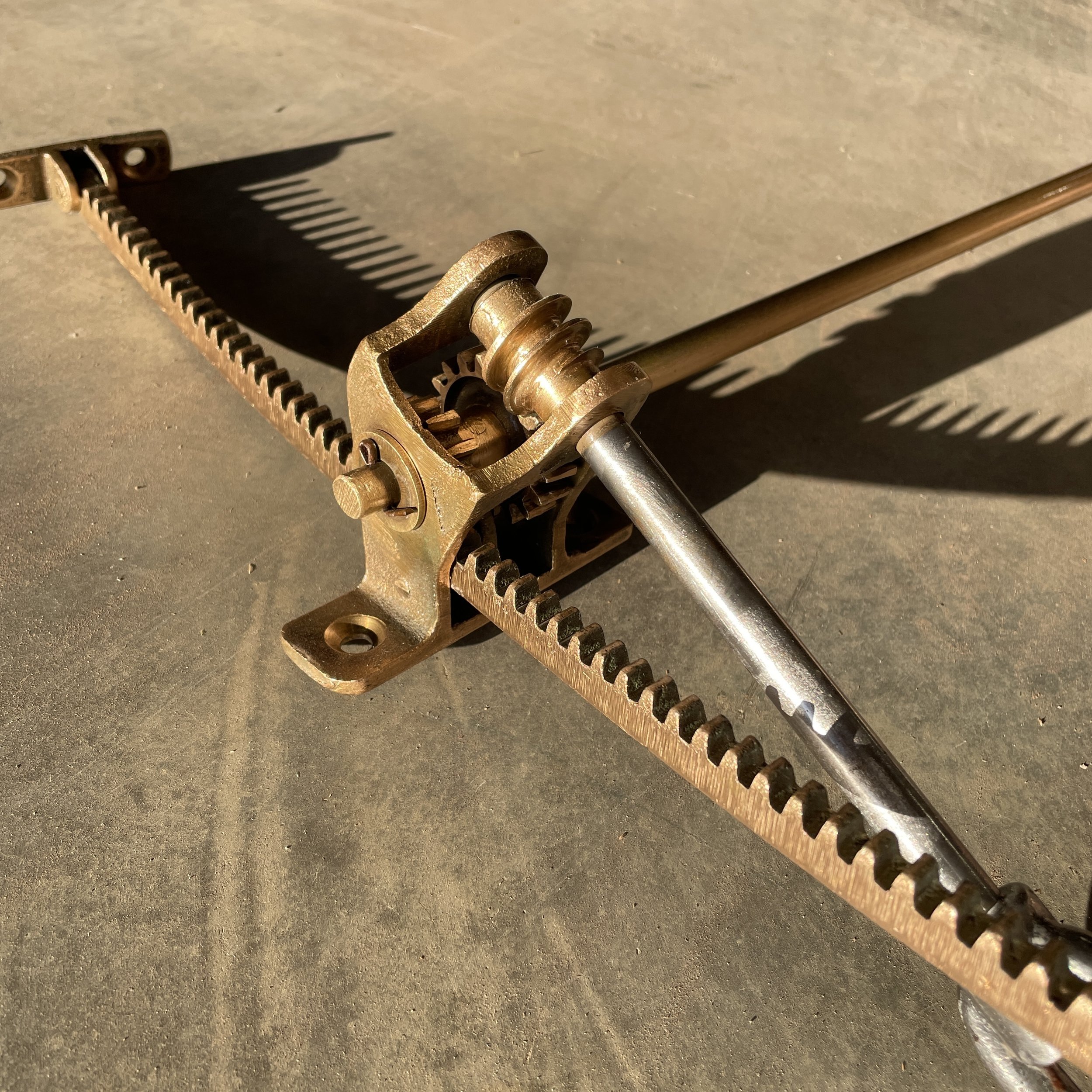 conservatory, Cambridge gardens, private commission, restoration project, rebuild, brass worm gear