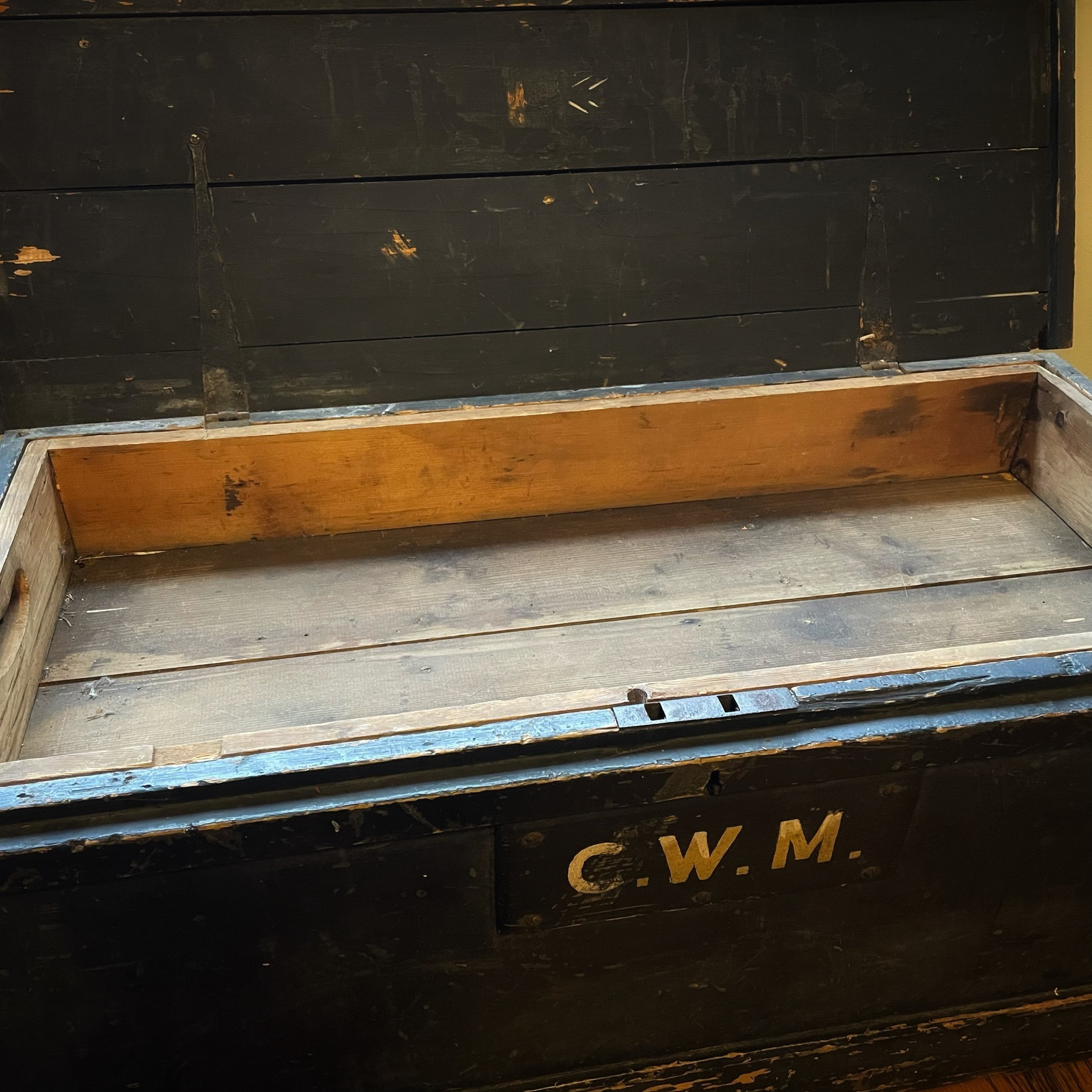 the original CWM chest - the family believes this to be about 75 years old, and it will soon be handed down to the 4th generation