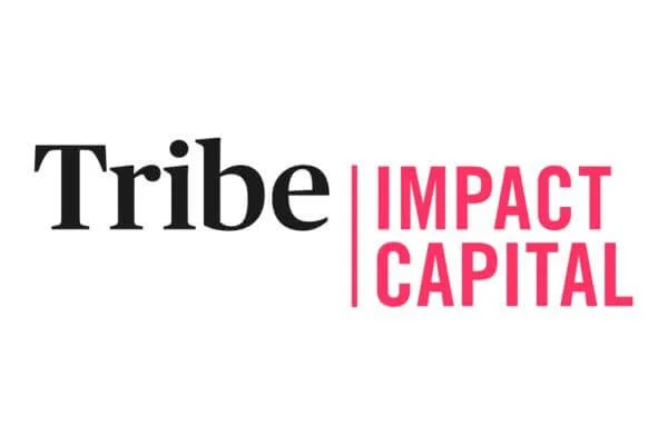 Logo with the words "Tribe Impact Capital" in black and pink text.