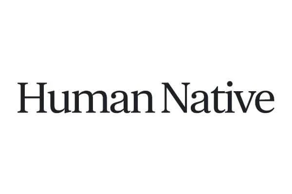 Text that reads 'Human Native' in black font on a white background.