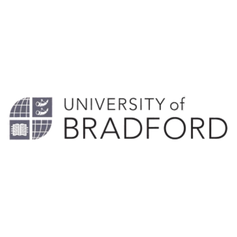University of Bradford logo with text next to a circular emblem.