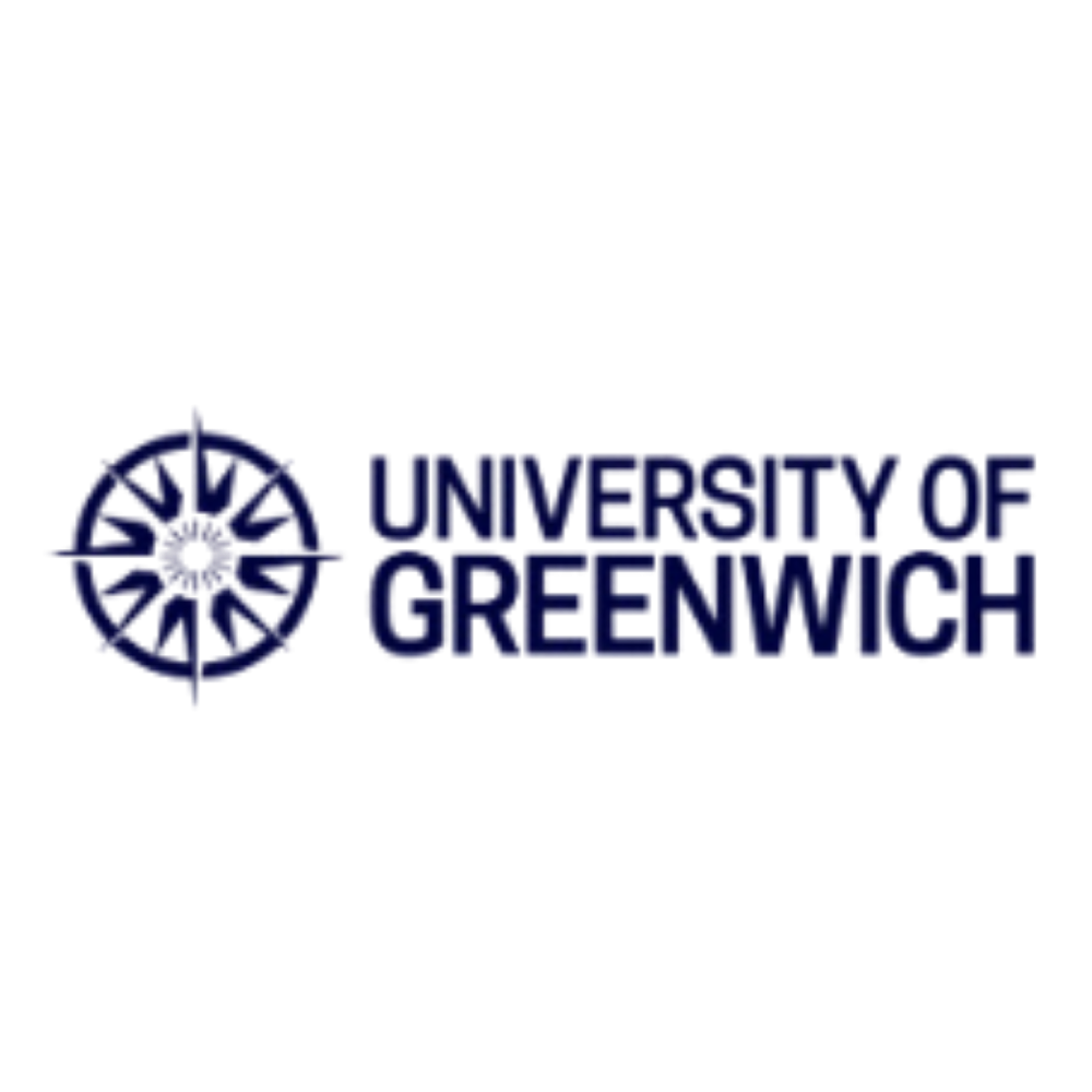 University of Greenwich logo with a nautical wheel symbol.