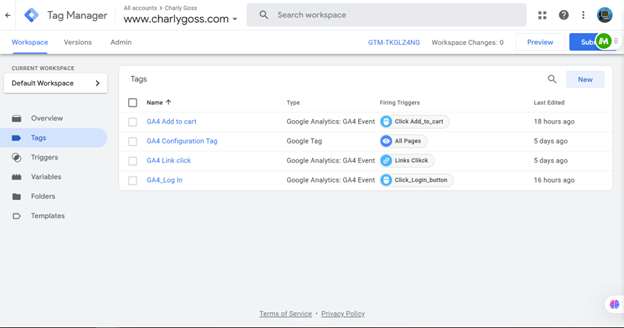 Create your tags through Tag Manager