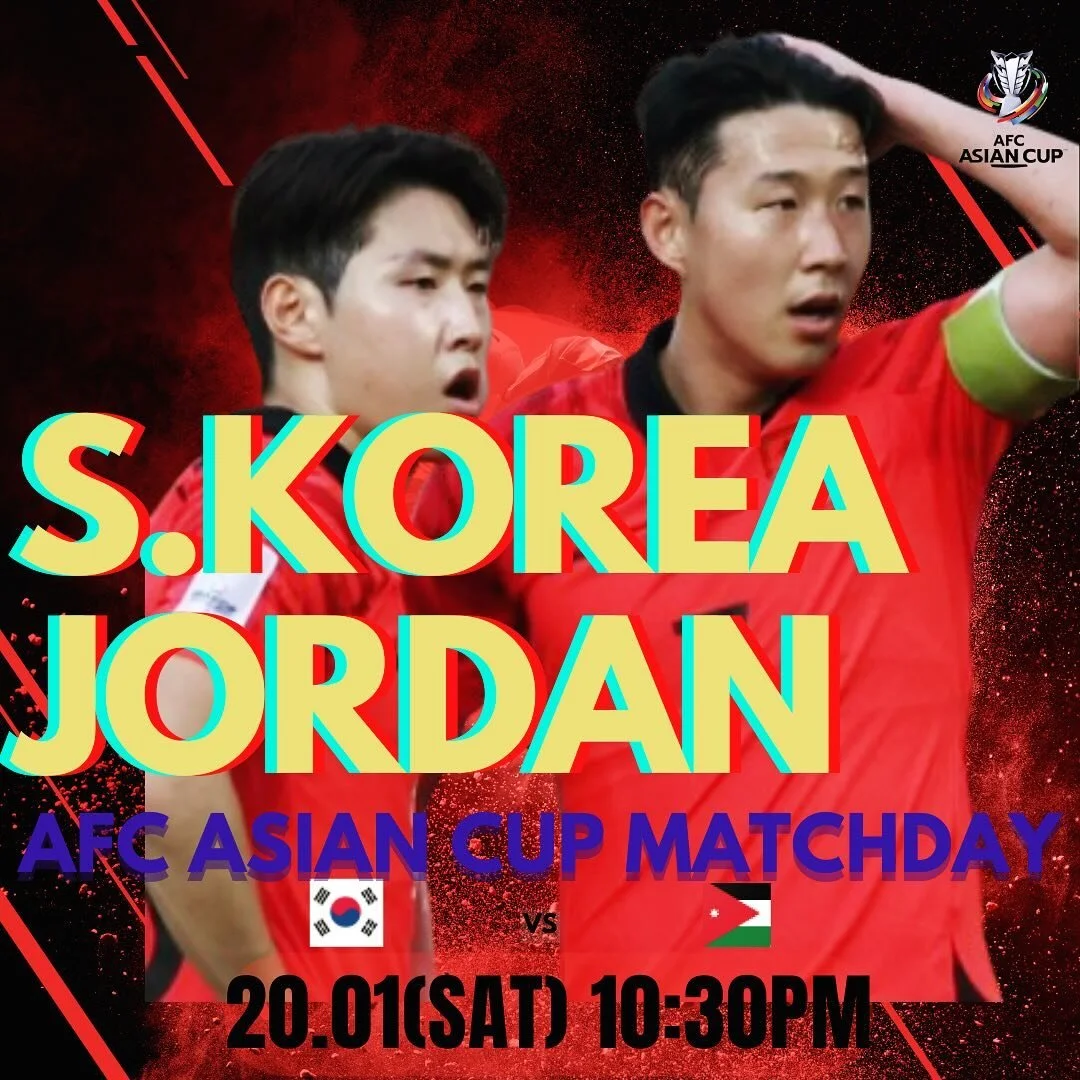 Get ready for an epic showdown! ✨🏆⚽ ❤️&zwj;🔥
We'll be live-streaming the Asian Cup football match between Jordan and South Korea tomorrow! 🇯🇴🇰🇷

📅 Date: January 20th (Sat)
⏰ Game Time: 10:30 PM AEDT

Don't miss out on the action! ❤️&zwj;🔥❤️&z