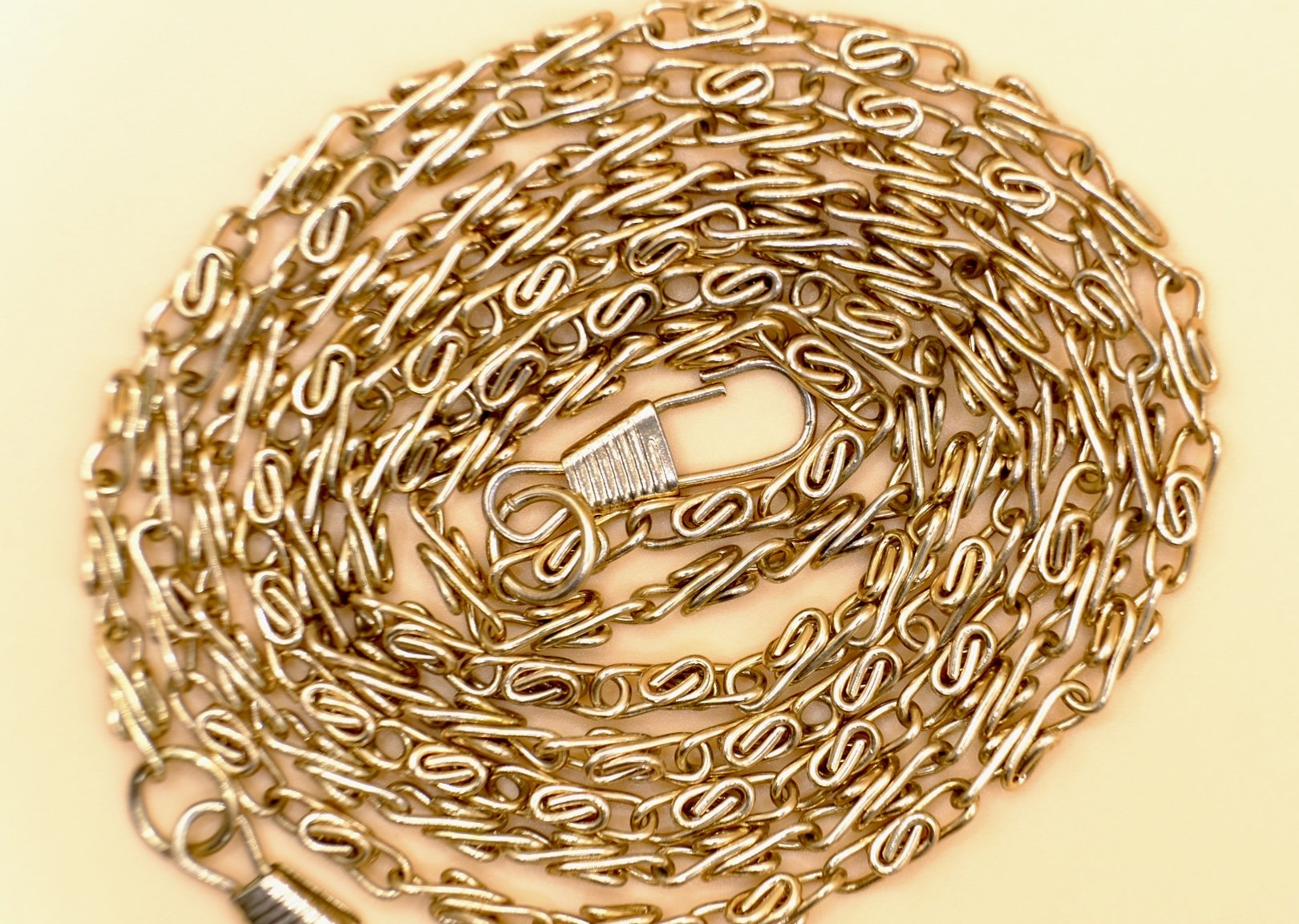Gold plated long fancy link chain