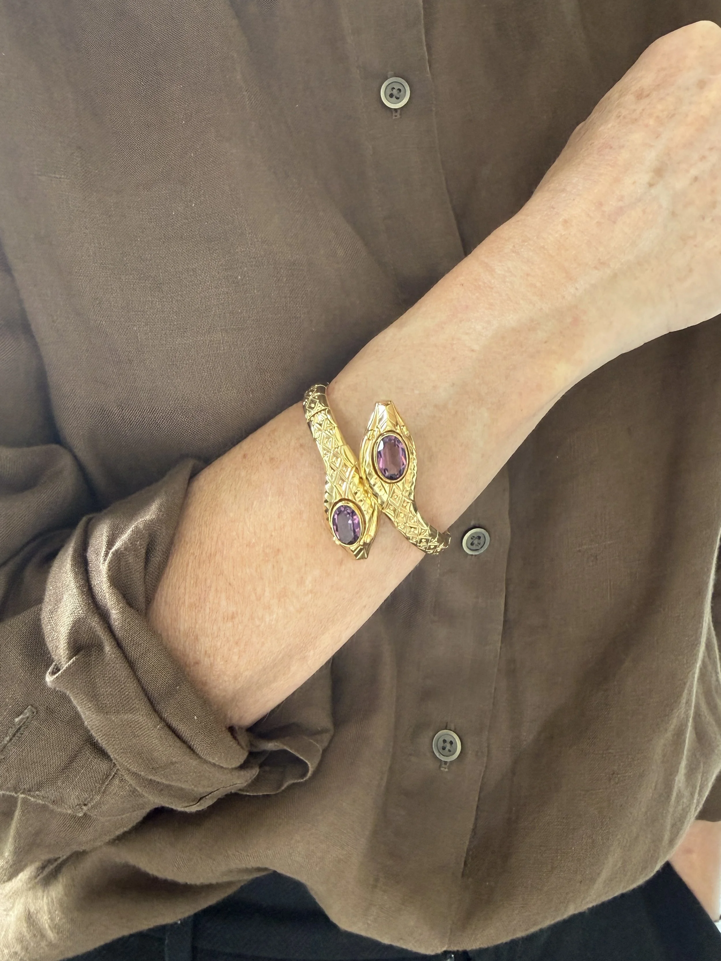 BVL1256-amethyst-paste-snake-bangle-worn.jpg