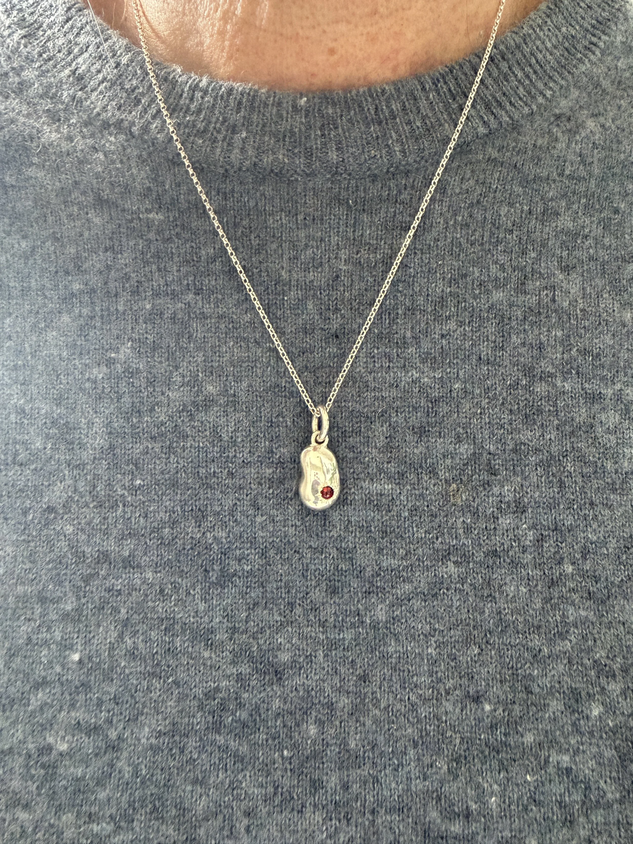 BVL1153-silver-red-bean-pendant-worn.JPG