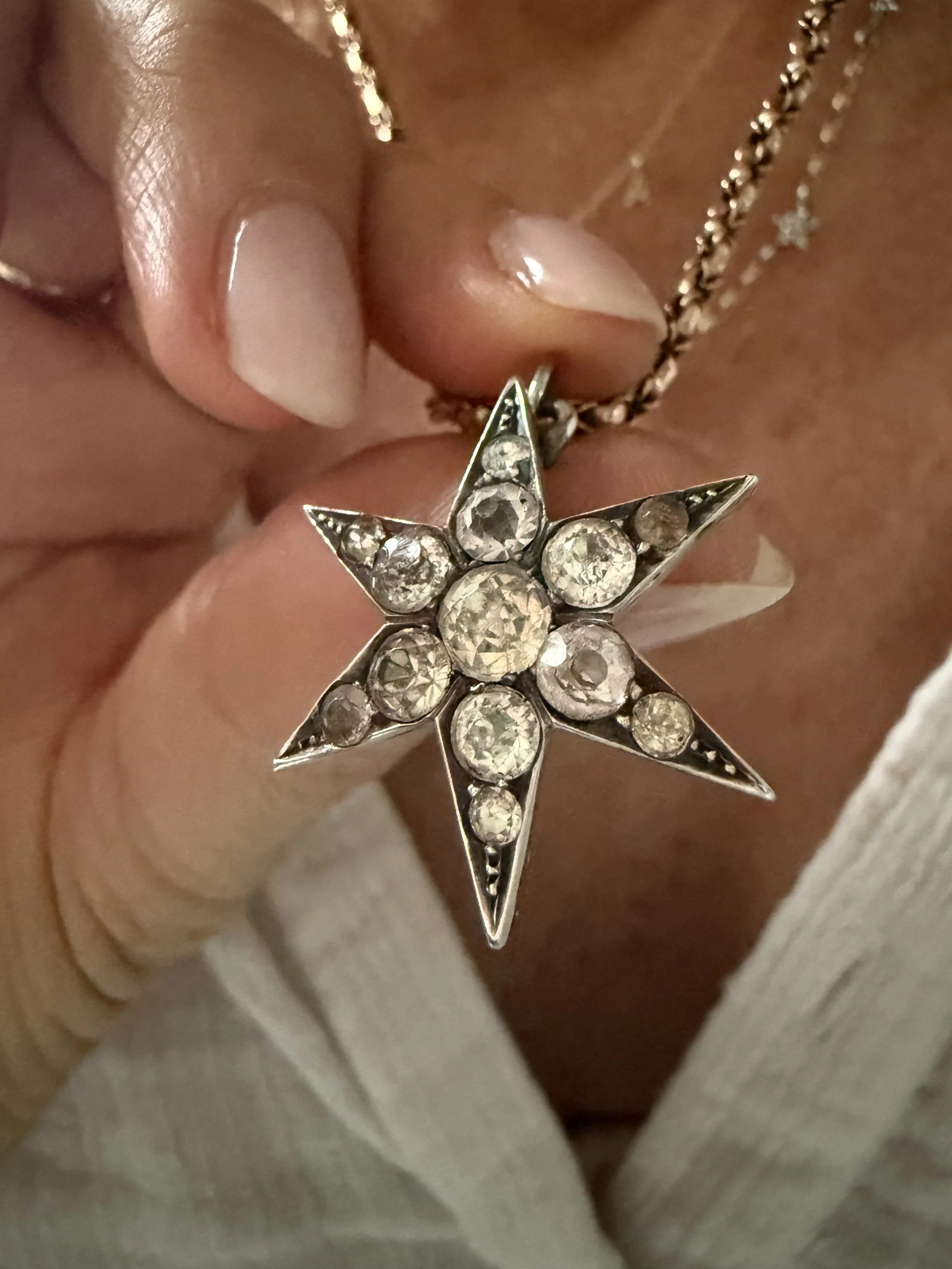 Antique silver paste star