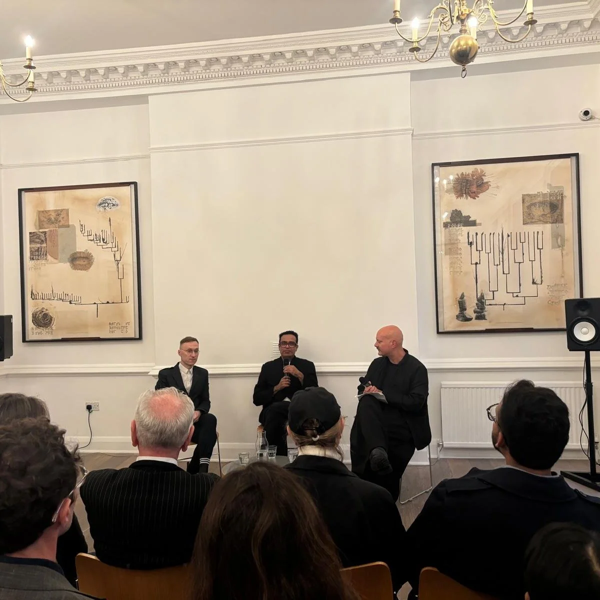 Last night we had the pleasure of attending the conversation between Jitish Kallat @jitishkallat, Mark Rappolt (Editor-in-Chief of Art Review @artreview_magazine) and Denis Maksimov @denis.a.maksimov (Exhibition Curator) to celebrate the opening of K