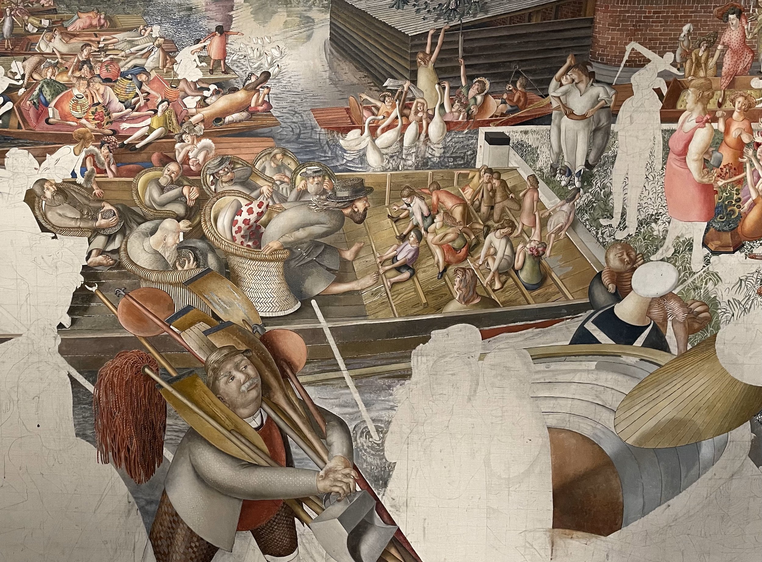 Detail - Christ Preaching at Cookham Regatta, Stanley Spencer, 1952-9