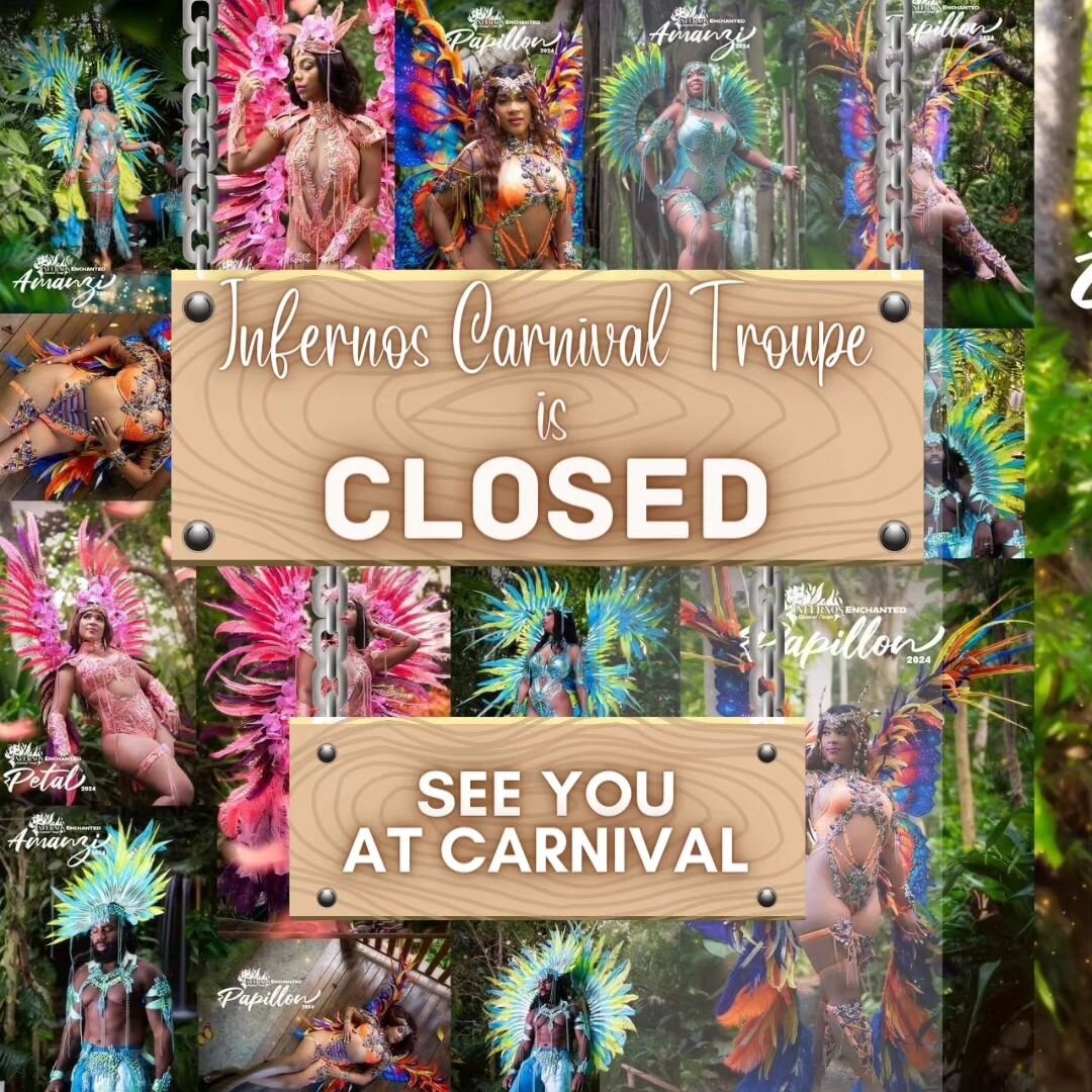 Infernos Carnival Troupe is officially closed for St. Thomas Carnival 2024. 

A massive shout-out to all the gorgeous members who signed up, we couldn't have done it without you! 

Get ready to be spellbound on the road with our enchanting Petals, hy