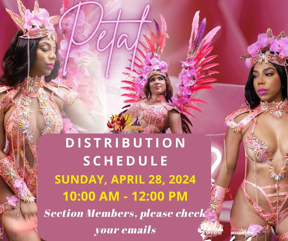 Hey Petal Peeps!

Get ready to bloom in all your Carnival glory! Here's the scoop on picking up your stunning costume.

Costume Distribution for the Petal section takes place on Sunday, April 28, 2024, 10am - 12pm. Additional information has been sen