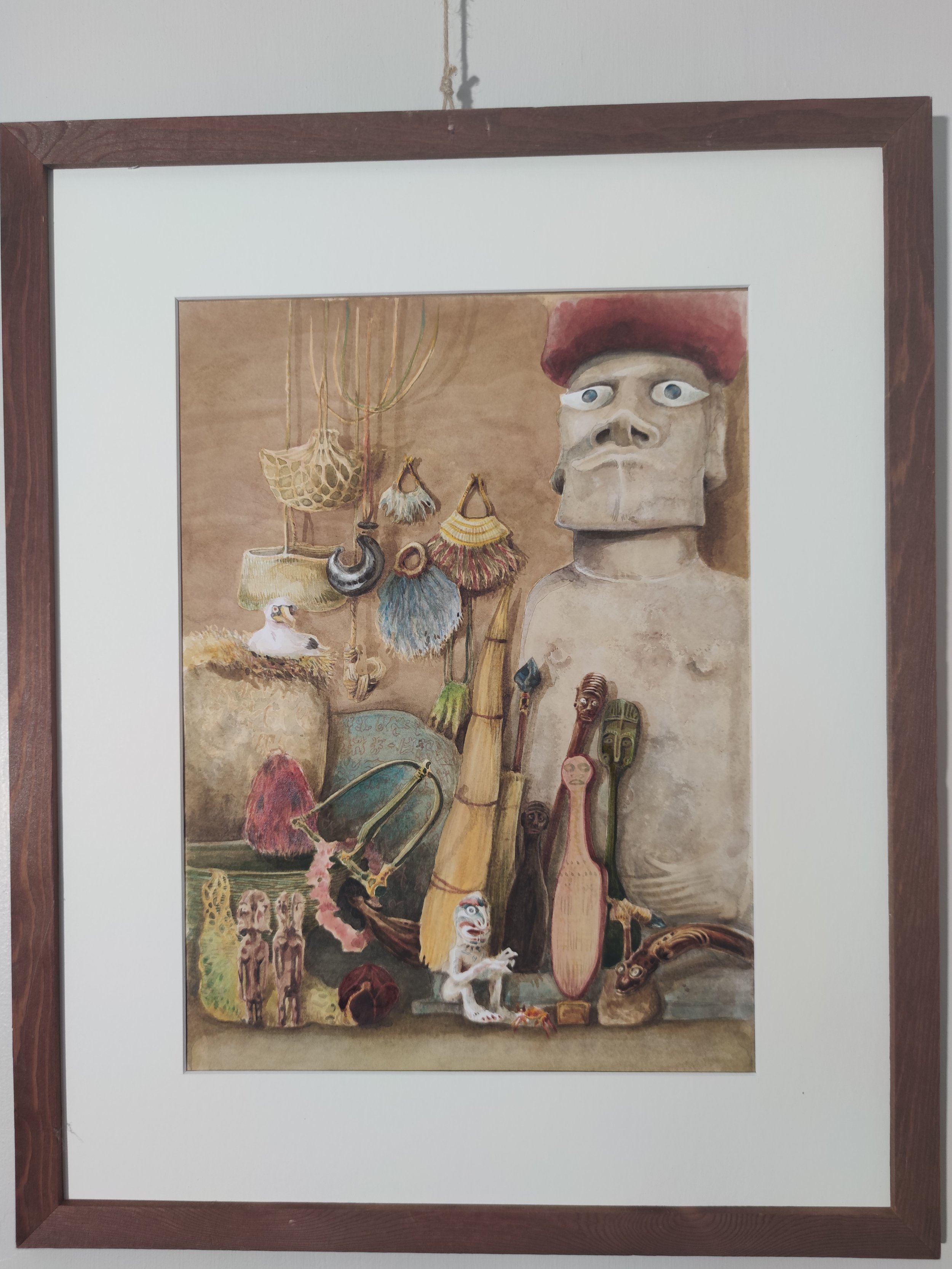 Aquarelle Pascuans - Atlas des peuples disparus
