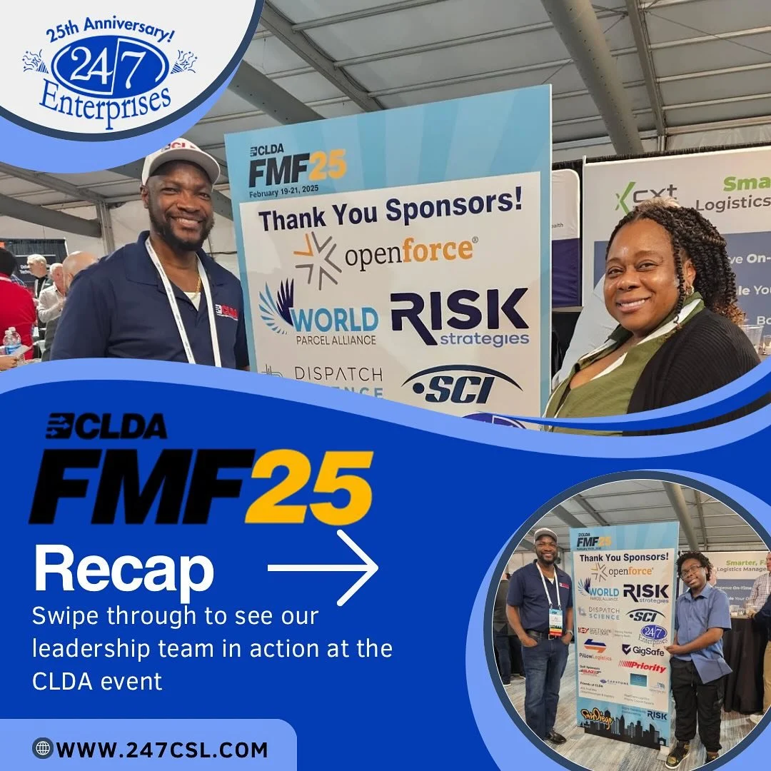 The 24/7 Enterprises Team had a fantastic time at the CLDA event! 🚛📦 Our leadership team connected with industry experts, gained valuable insights, and celebrated the future of logistics. Looking forward to what&rsquo;s next! #CLDAFMF25 #LogisticsL