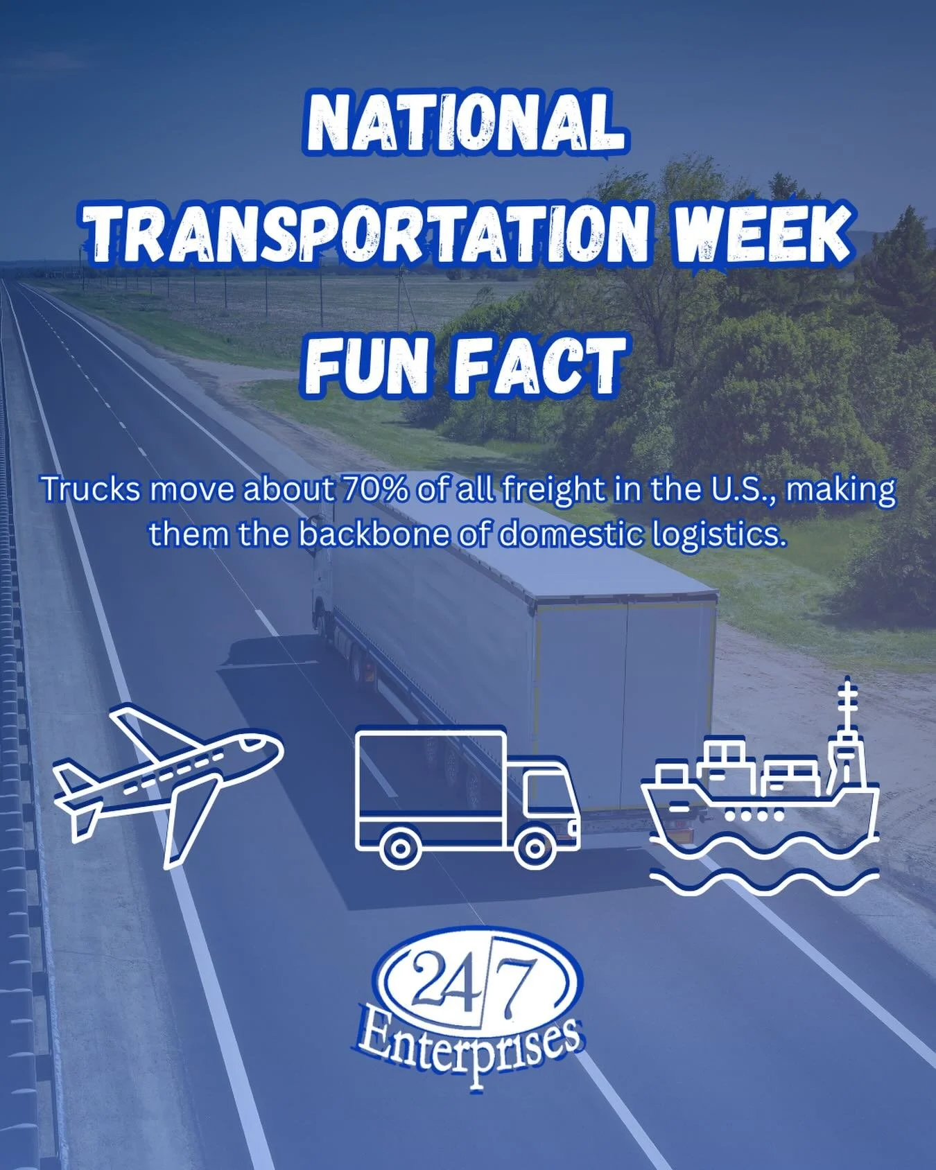 Fun Fact of the Day for National Transportation Week! 💙🚛
#nationaltransportationweek #247enterprises