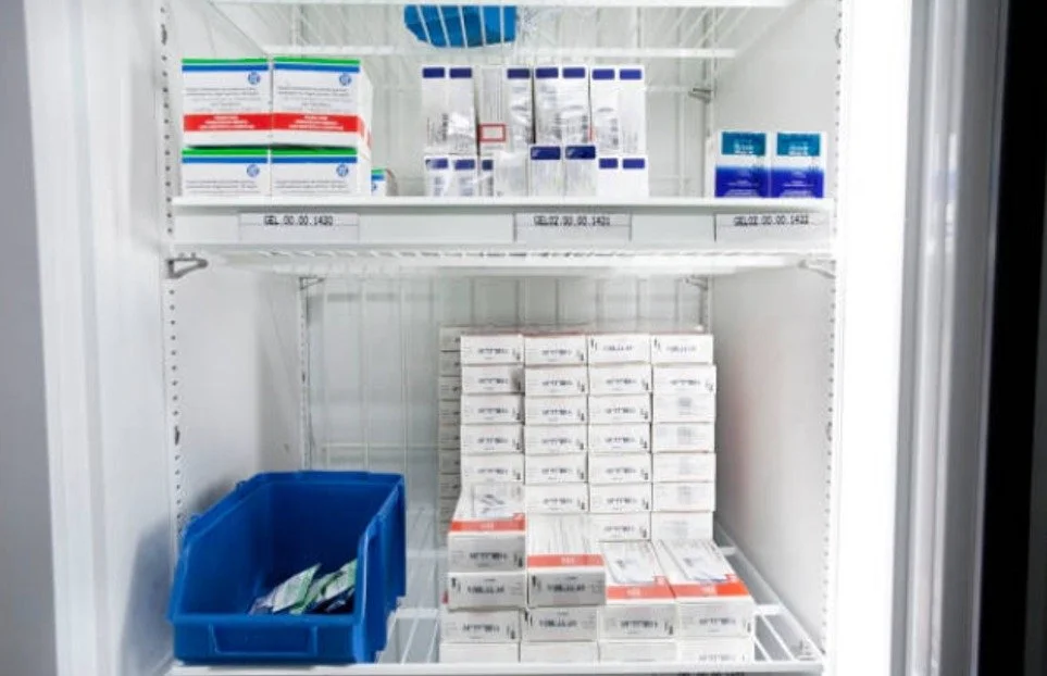 a chiller with medicines. Temperature Controlled Shipping.jpg