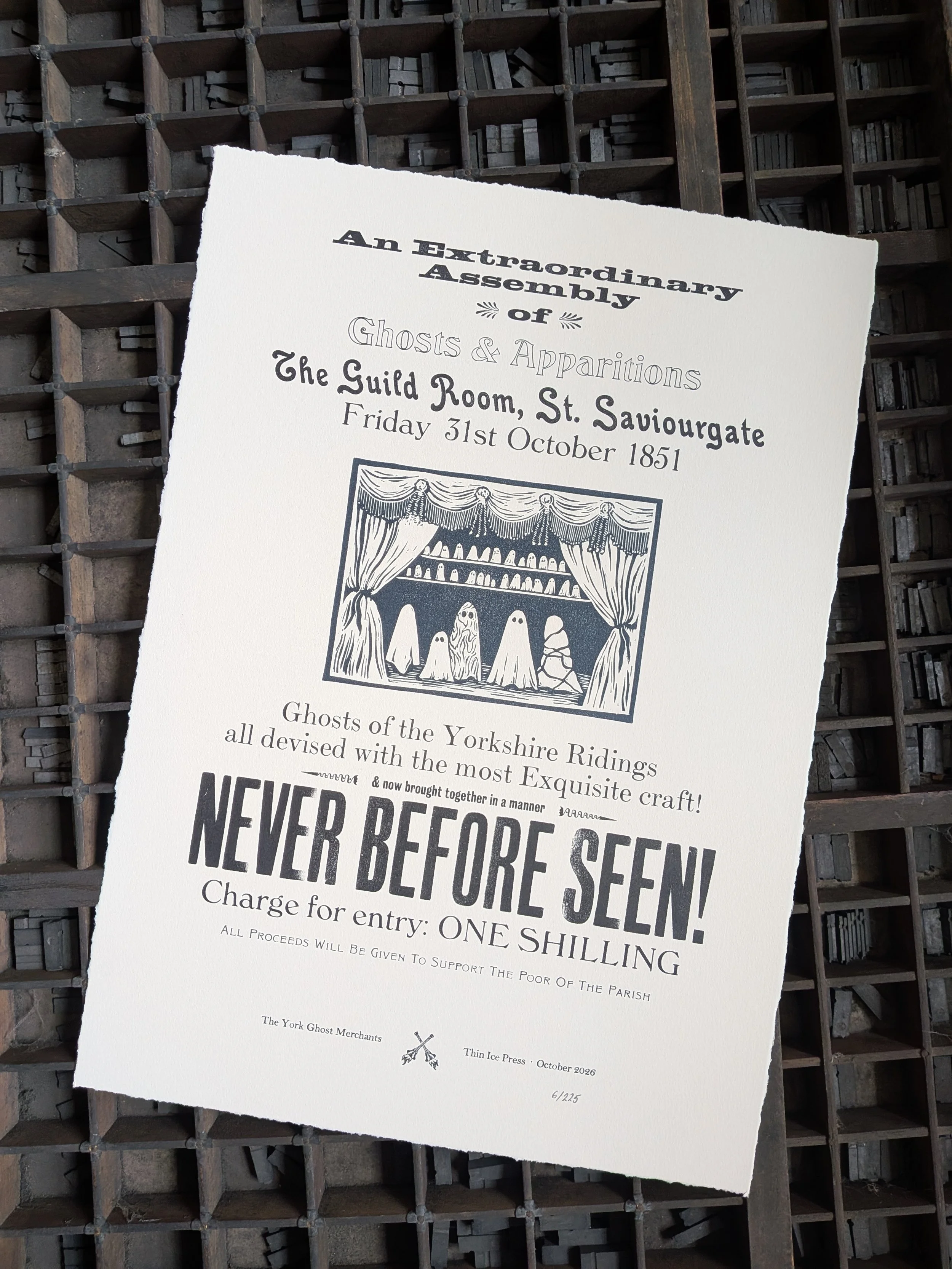 Image of a letterpress and linocut poster
