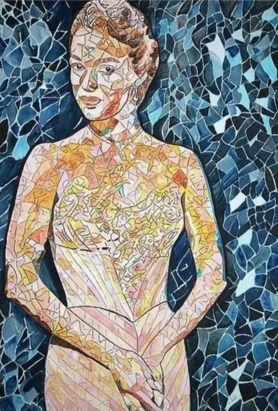 Zandra's Art painting of Dorothy Dandridge, done in a mosaic style.