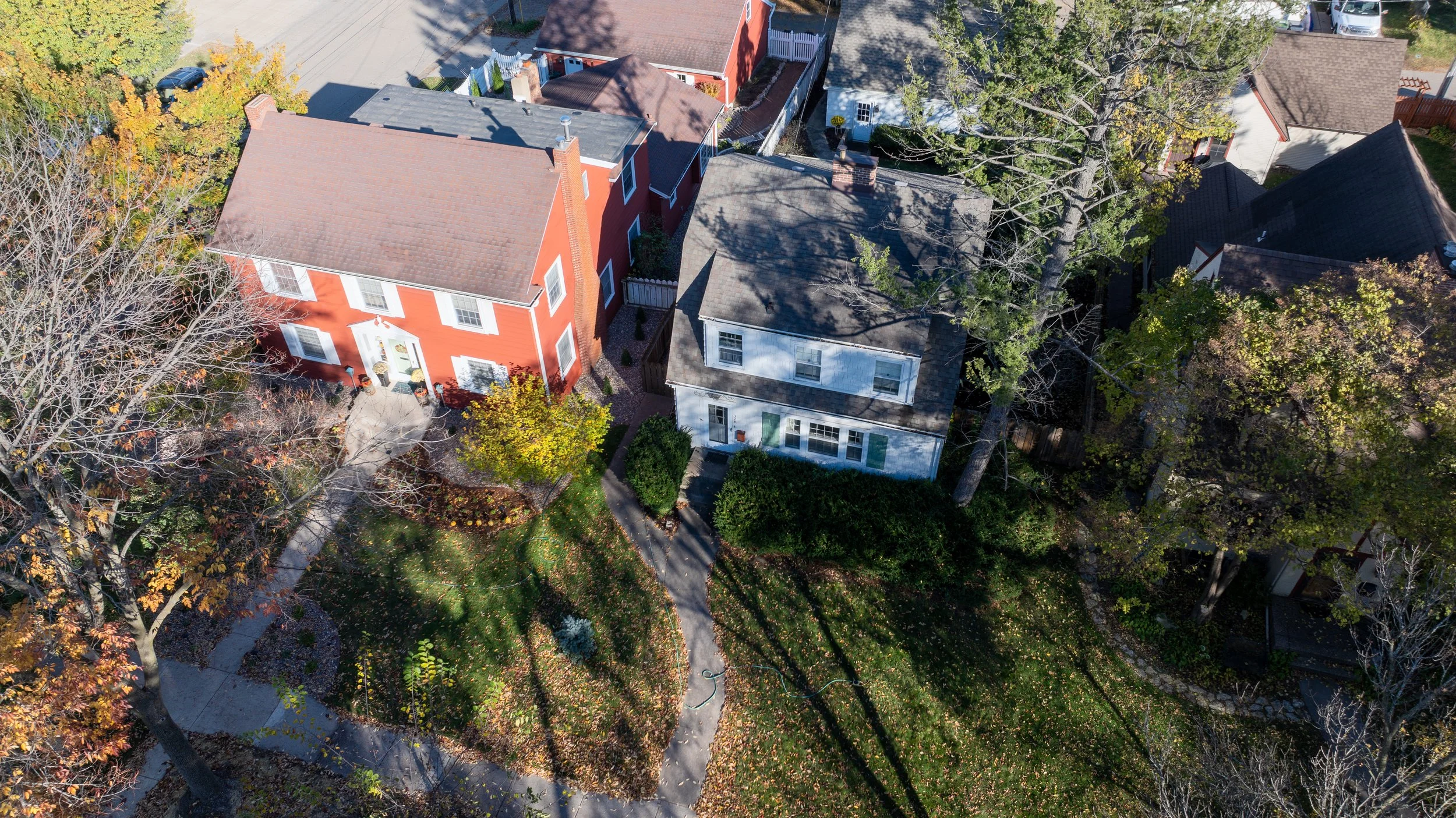 Bird's eye view of house from street