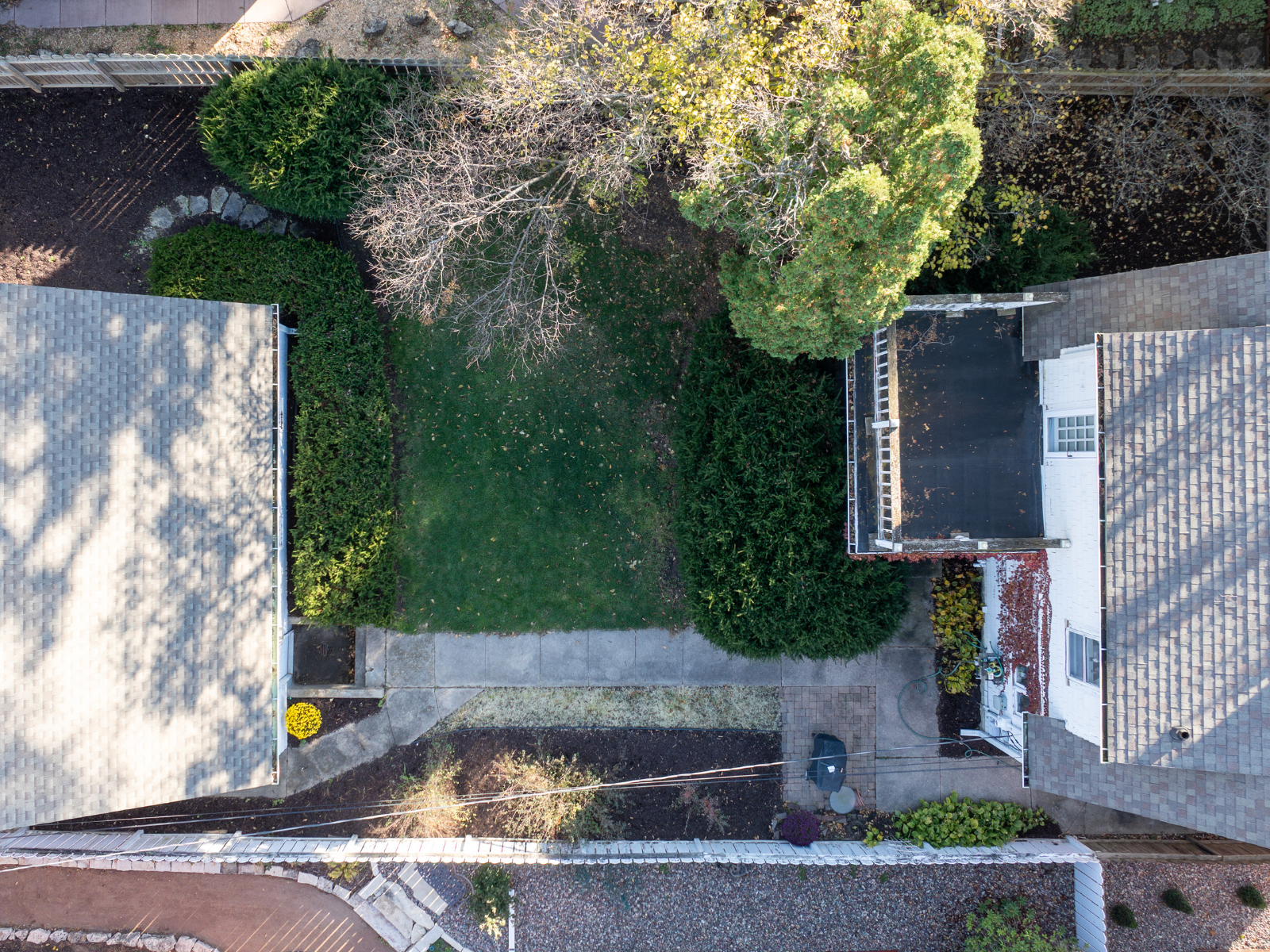 Bird's eye view of backyard
