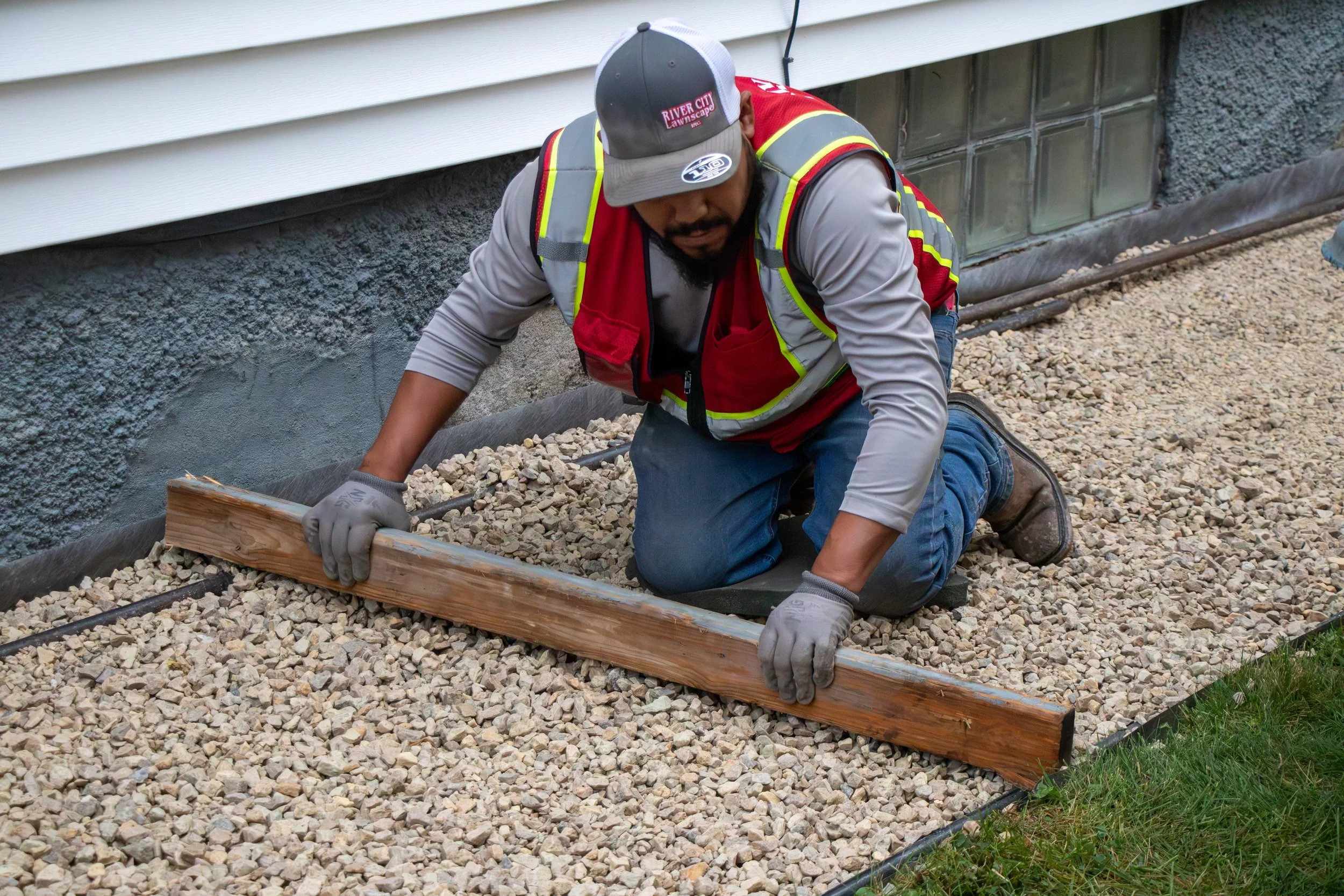 RCL employee working on walkway