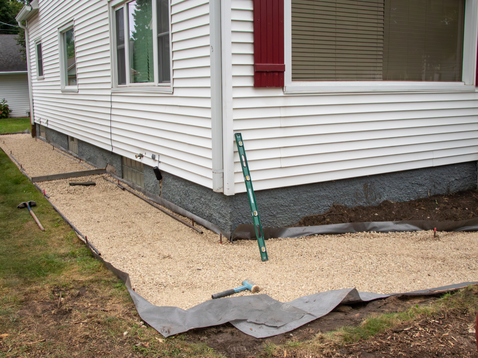 Side of house walkway prep