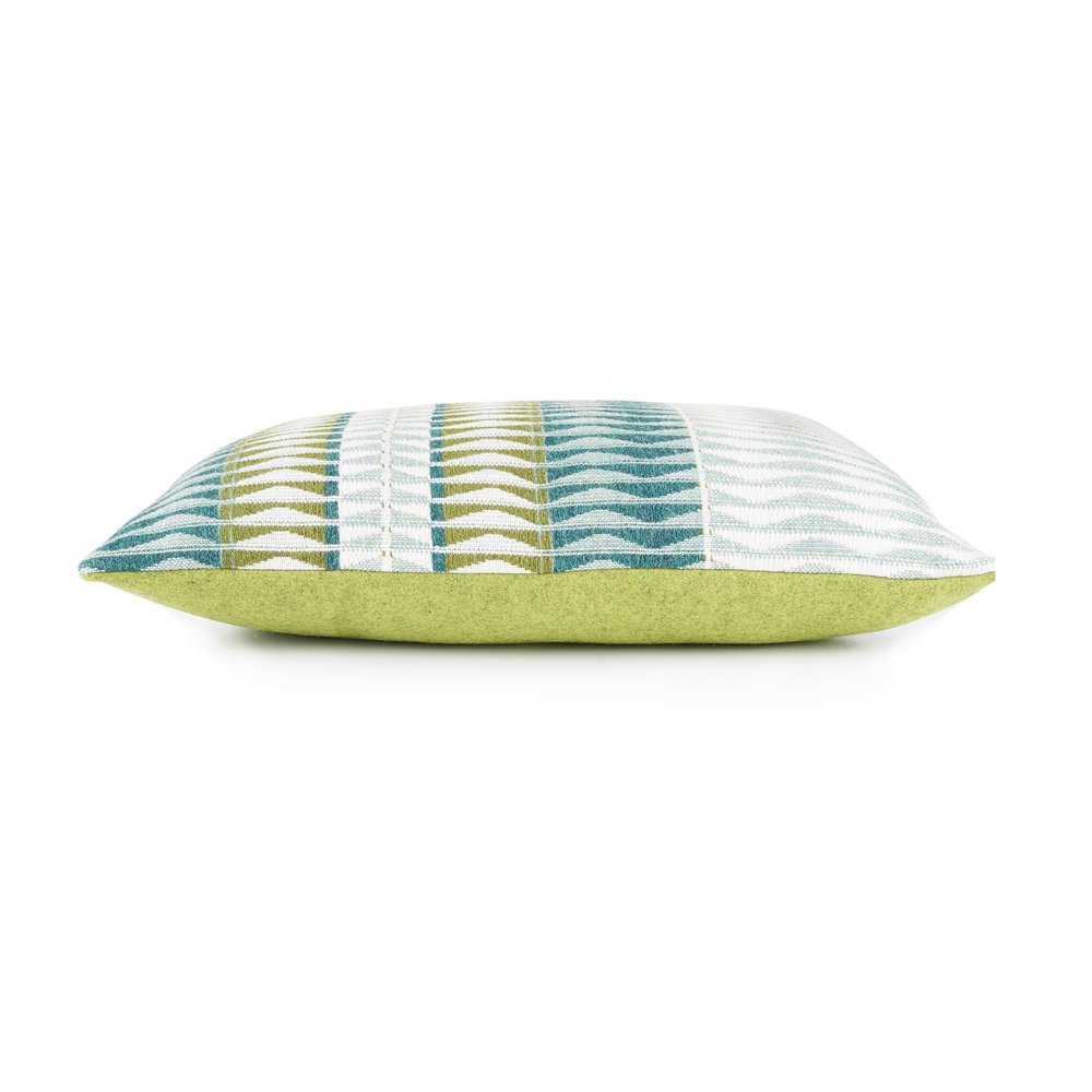  Designer made pillow with wave-like design 