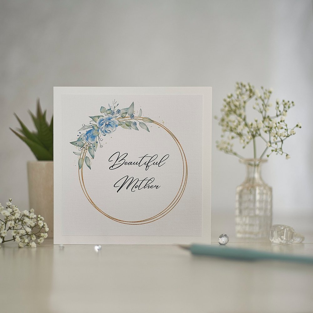  Elegant greeting cards subtly styled and photographed with small reflective jewels as props 