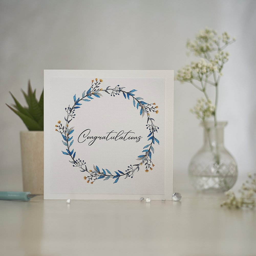  Elegant greeting cards subtly styled and photographed with small reflective jewels as props, design 2 