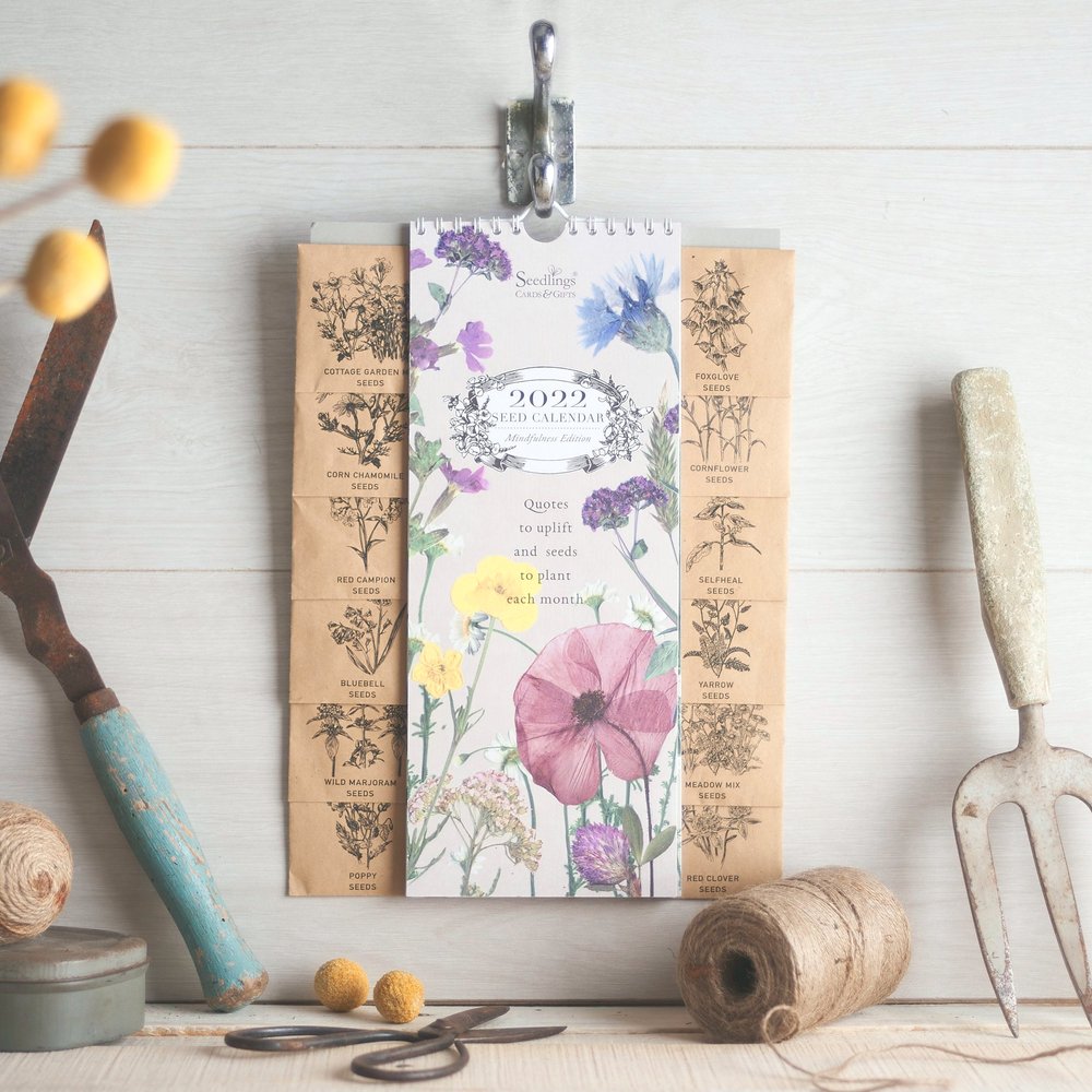  Calendar photographed with gardening props and dried flowers 
