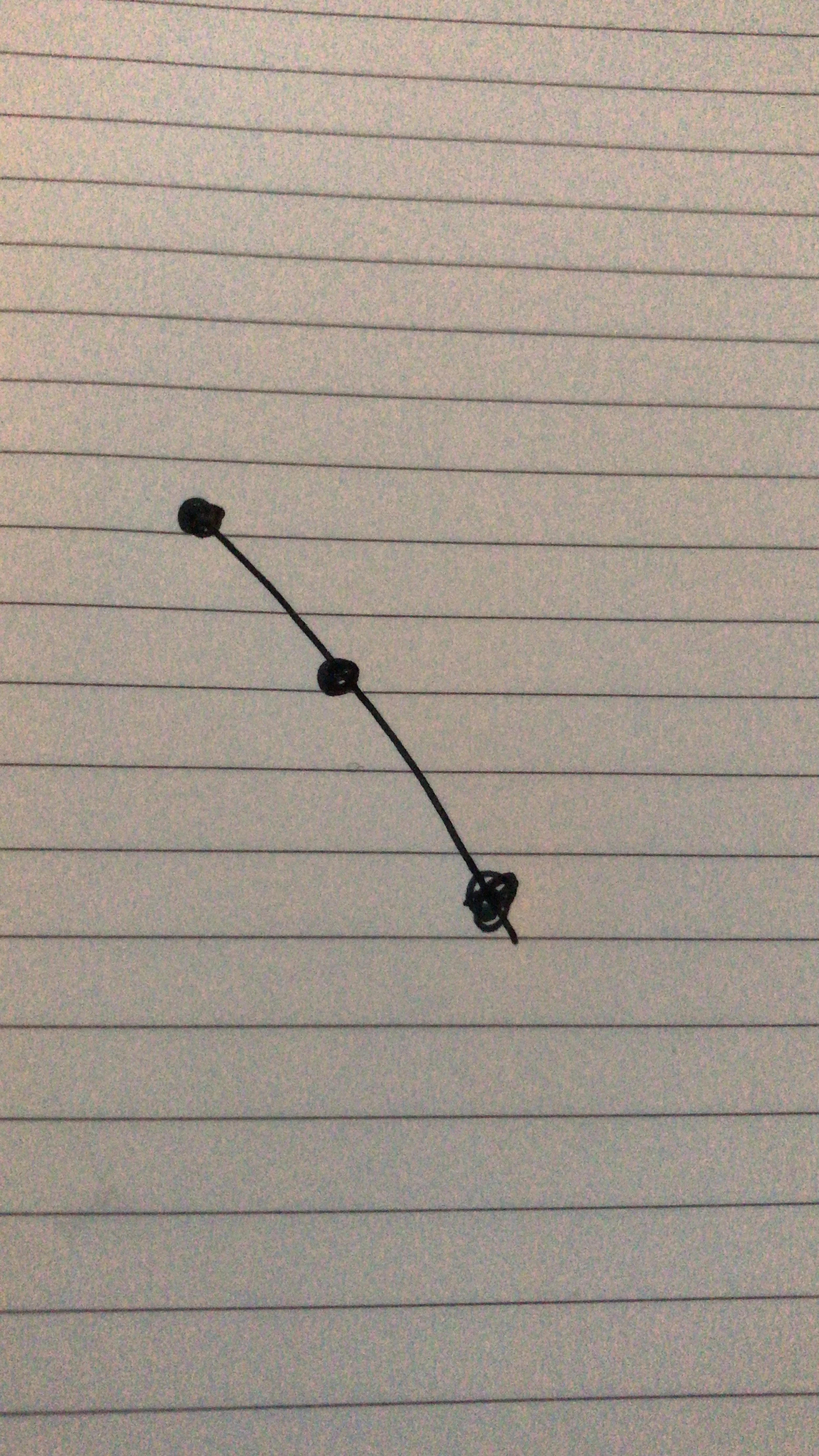 an image of three dots joined together with a line on a background of lined paper