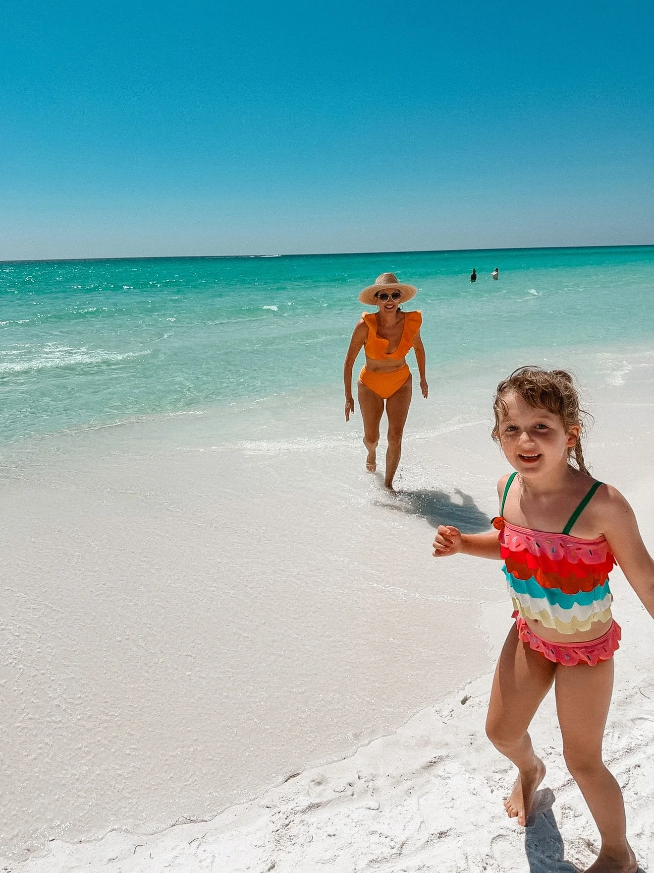 Water was cold, but our hearts are full.  I love that she&rsquo;s loving the sand and ocean so much this trip and not begging for the pool after 30 minutes.  We had the best few days making memories. 

Our swimsuits are in my bio. 

#beachday #mommya