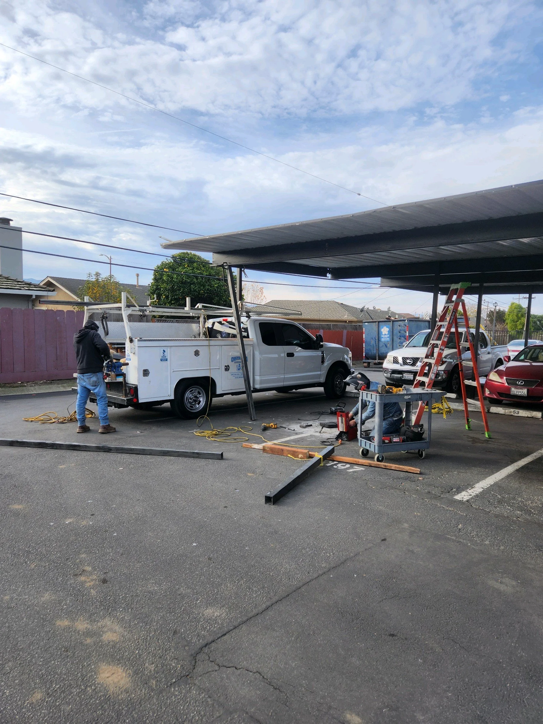 The company's truck for transporting the iron projects 