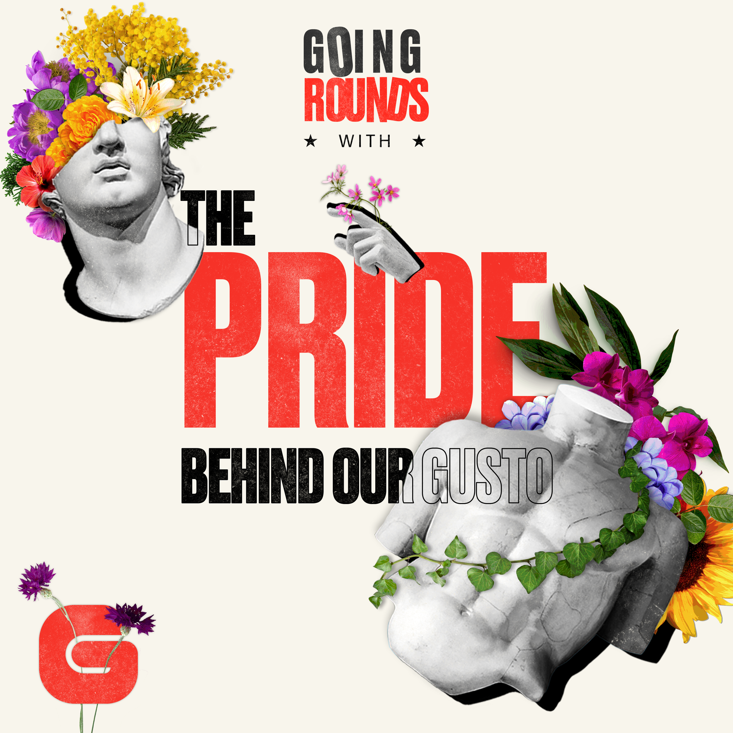 Cover design for a pride special episode of a podcast show. (Adobe Photoshop)