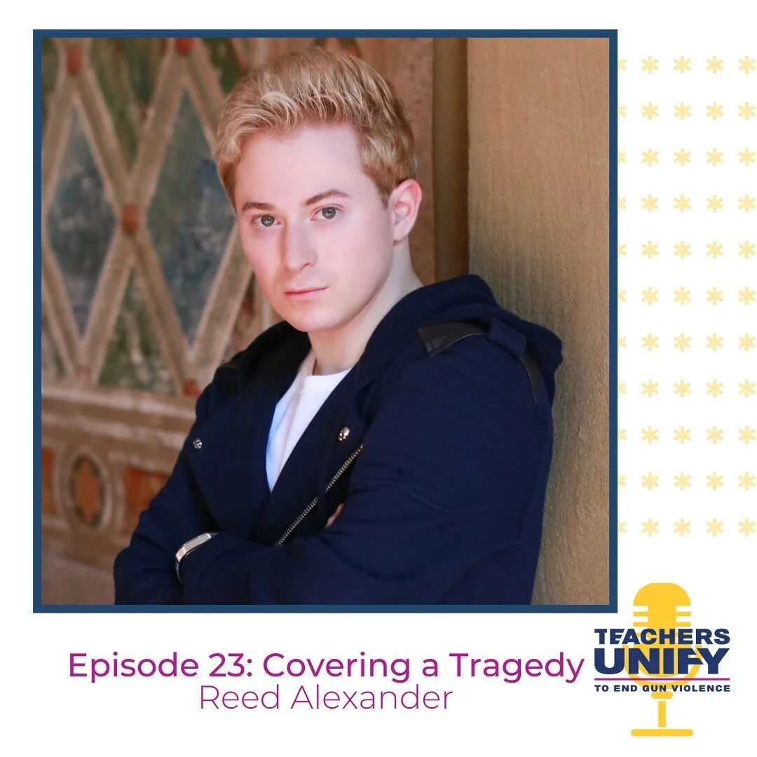 On this extended episode of @teachersunifypc we hear from Reed Alexander &mdash; former child actor, now a journalist &mdash; on the importance of trauma-informed reporting. 

Link in bio, in our Linktree.

#BooksNotBullets #EndGunViolence

☮️📓📚