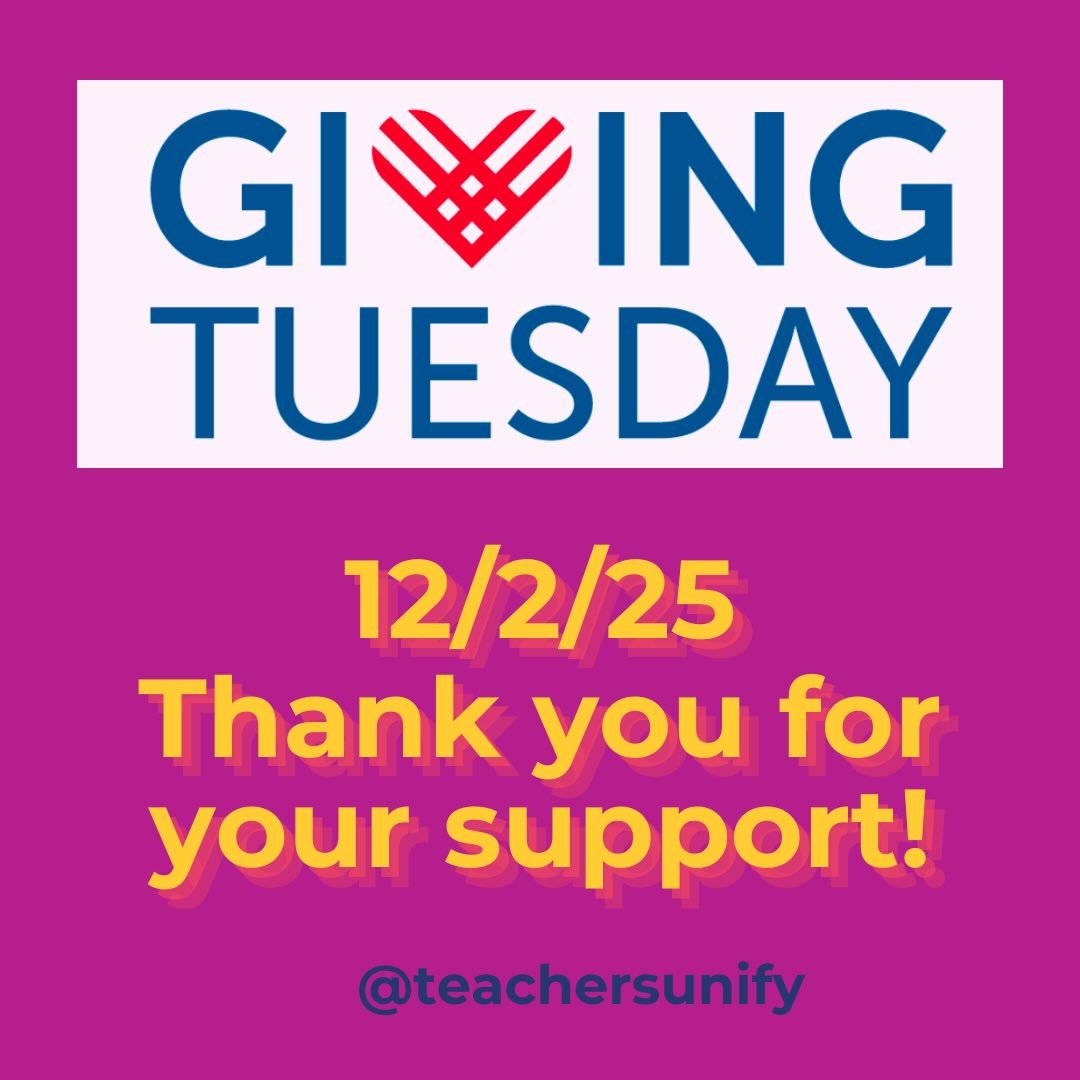 #GivingTuesday is one week from today!

Every morning, teachers across the country walk into classrooms carrying more than lesson plans. They carry the profound responsibility of keeping students safe, healthy, and ready to learn. They are

* the ste