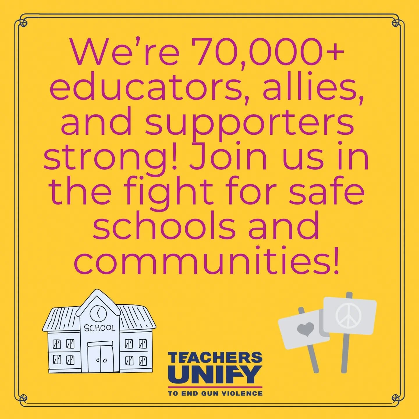 We envision a future where schools and communities are safe from gun violence. Educators deserve a seat at every table shaping solutions. Our voices are vital. Join us and spread the word: www.teachersunify.org 
☮️📓📚❤️&zwj;🩹