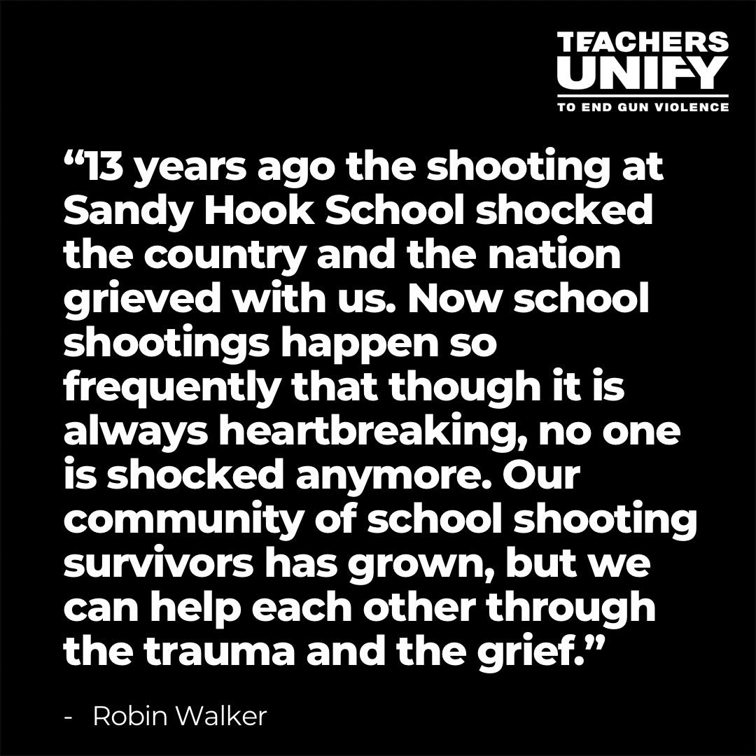 Amy and Robin were teaching their students on the day of the Sandy Hook School tragedy on 12/14/12. They are members of the Teachers Unify Crisis Intervention and Support Team. Both believe connecting with others who have experienced similar trauma c