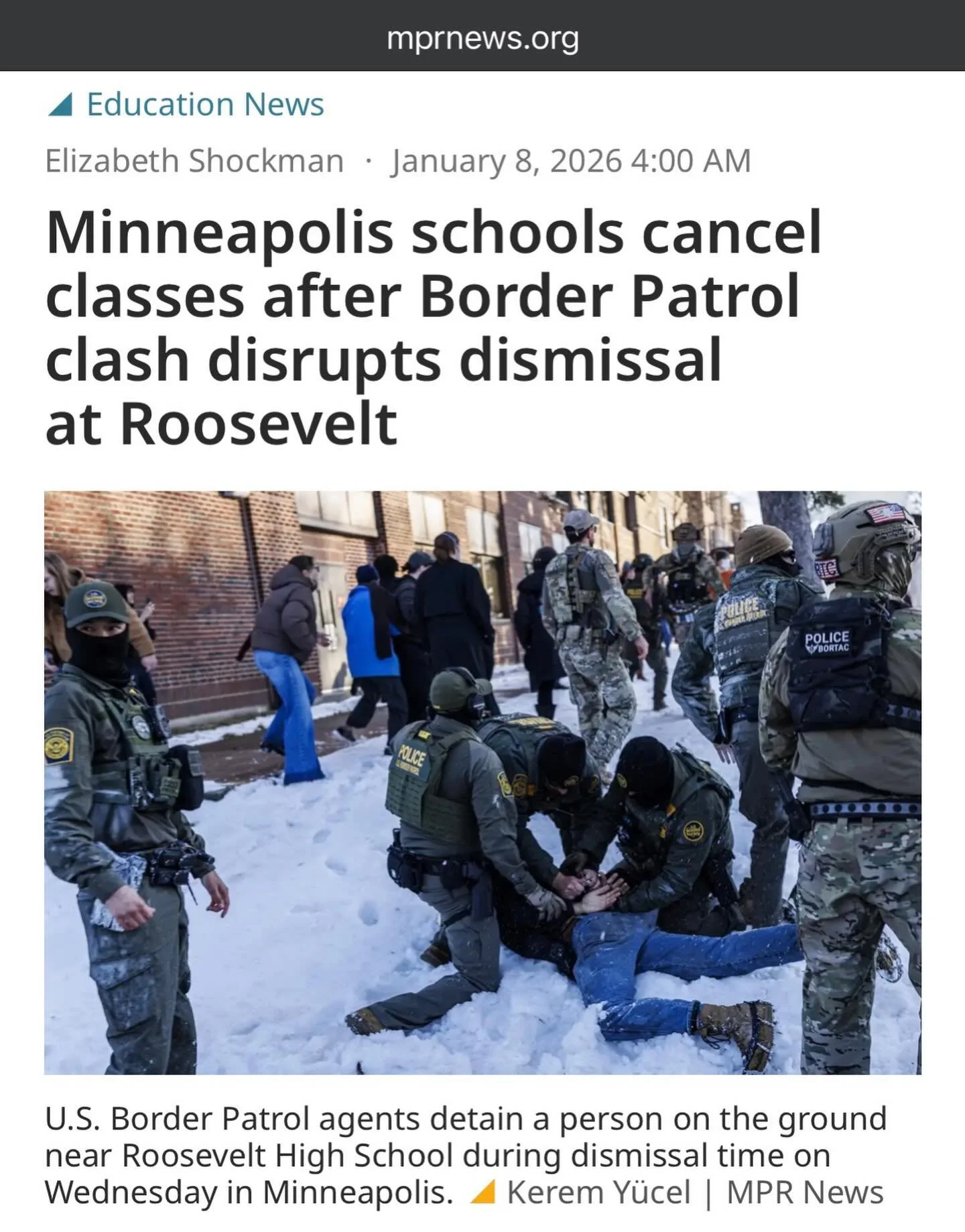 Even when gun violence happens outside of school, our school communities are impacted.&nbsp;Schools have closed for the rest of the week in Minneapolis and the entire state of Minnesota is struggling &mdash; teachers, students, and families will be f