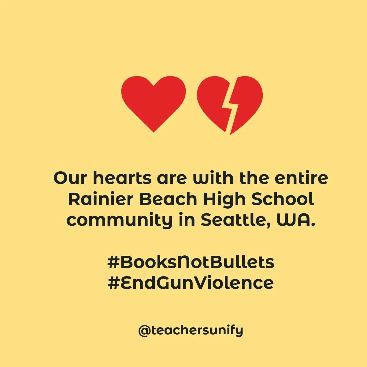 Two students were killed last week in a shooting at a bus stop near their school. Students and families should be safe in their communities! @seattletimes 💔☮️📚📓

The Teachers Unify Crisis Intervention team is available to any teachers or staff, wh
