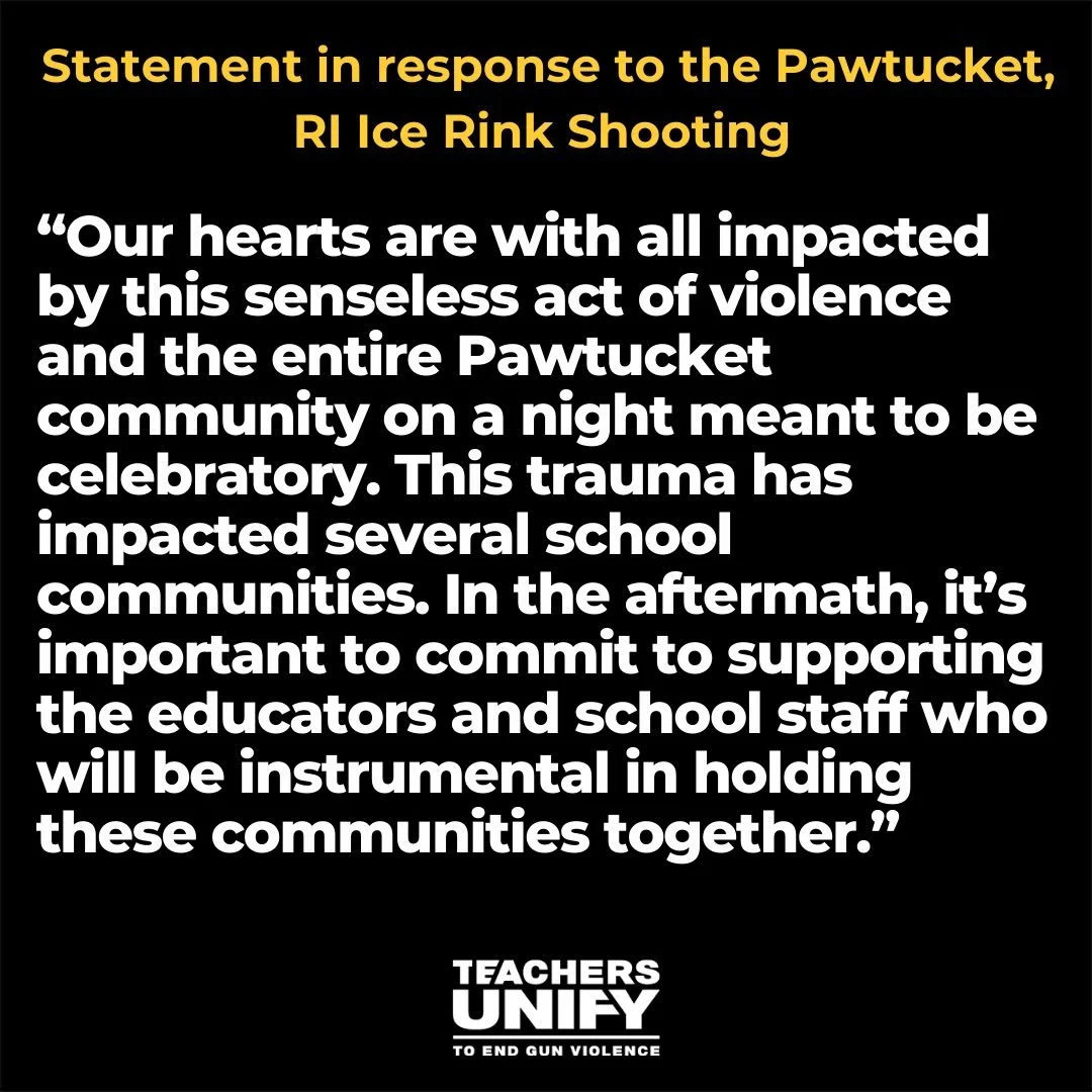 Sending support and strength to all the school communities impacted by this tragedy.

Our Crisis Intervention and Support Team is here. It&rsquo;s ok to ask for help &mdash; response@teachersunify.org and (203) 296-3689. 

❤️&zwj;🩹☮️📓📚