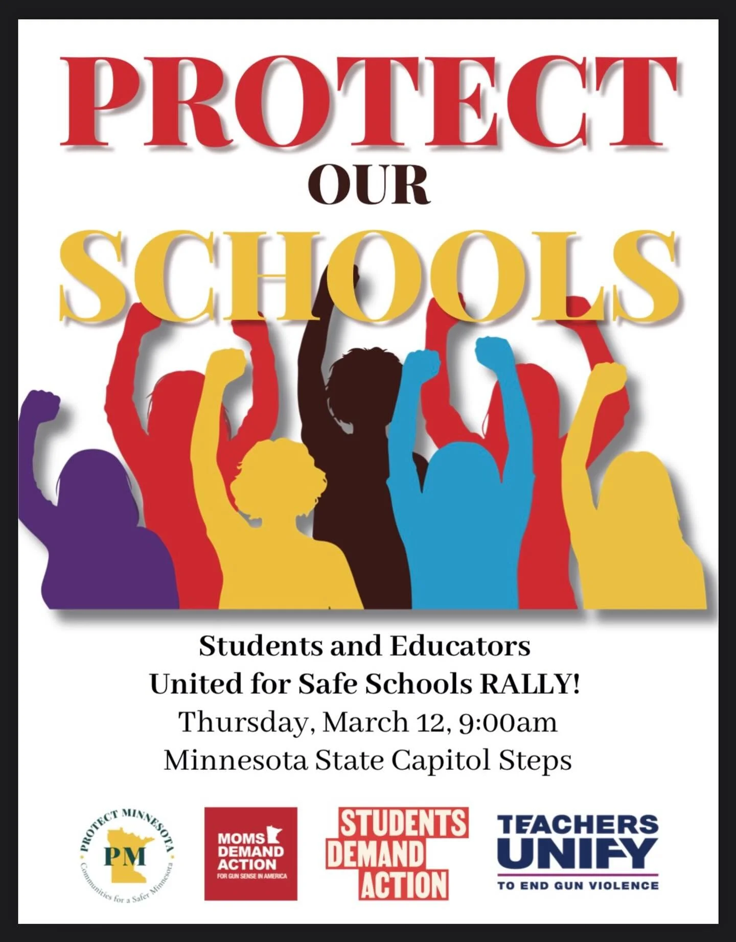 Teachers Unify is proud to join students and educators at the Minnesota State Capitol Steps on Thursday, March 12th!

The recent tragedy at Annunciation School has shaken us all. The entire school community continues to feel the ripple effects long a