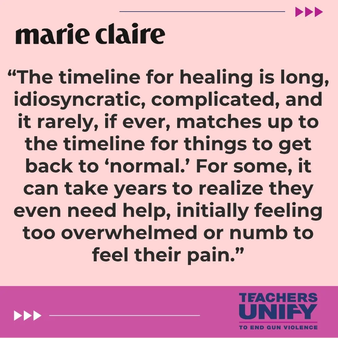 @marieclairemag, March 2026, No Teacher Left Behind: Mass shootings happen in classrooms at alarming rates. Will the educators ever be alright? 

Article linked in bio.

#BooksNotBullets
#EndGunViolence
☮️📓📚❤️&zwj;🩹