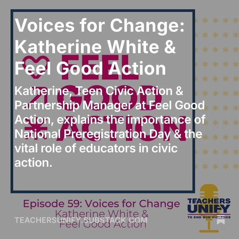 Check out this @teachersunifypc episode featuring Katherine White @feelgoodaction! Learn how National Preregistration Day (April 28) is mobilizing the next generation&mdash;and access the Educator Toolkit to take action. 

✨Action✨ takes many forms&m