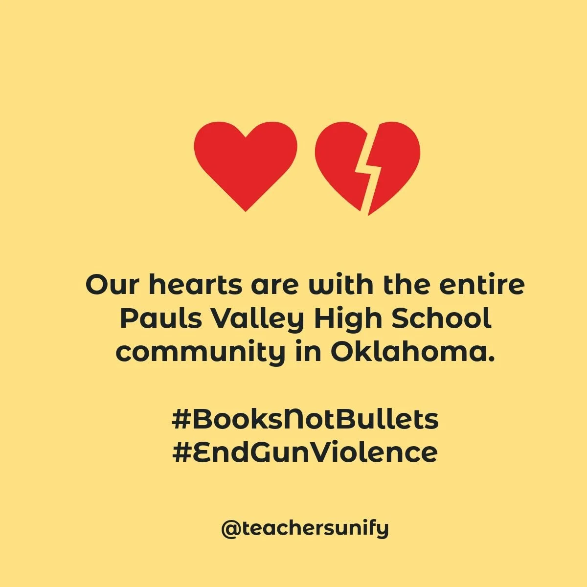 Students, faculty, and staff should be safe from the fear, trauma, and impact of gun violence.

The Teachers Unify to End Gun Violence Crisis Intervention and Support team is here to help &mdash; you don&rsquo;t have to go through this alone! Call 20