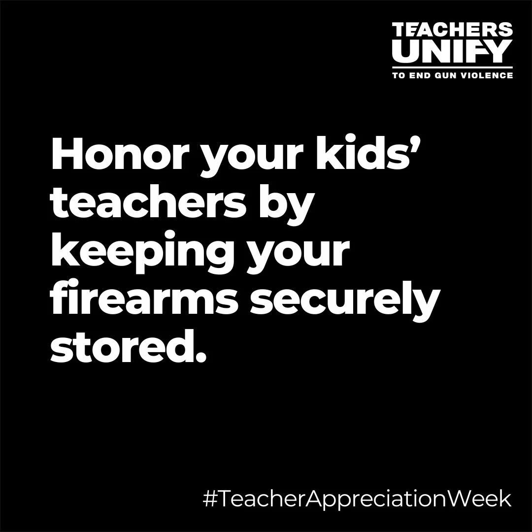 3 out of 4 school shooters get their guns from home or the home of a friend or relative. This #TeacherAppreciationWeek, join us in showing your 🩷 to teachers by asking friends and family to lock up their firearms. #SecureStorageSavesLives @bradybuzz